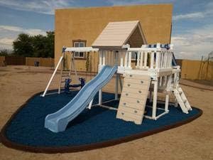 Playsafer Rubber Mulch Nuggets Protective Flooring for Playgrounds, Swing-Sets, Play Areas, and Landscaping (1,000 LBS - 39 CU. FT., Blue)