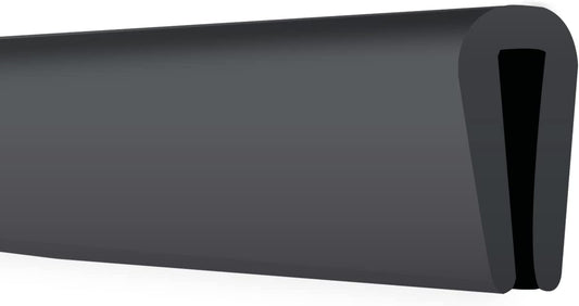 Rubber Edge Trim, 3/32" U Channel Edge Trim, Fit for 1/16" to 1/8", Edge Protector for Sheet Metal, Length 20Ft, Black Color