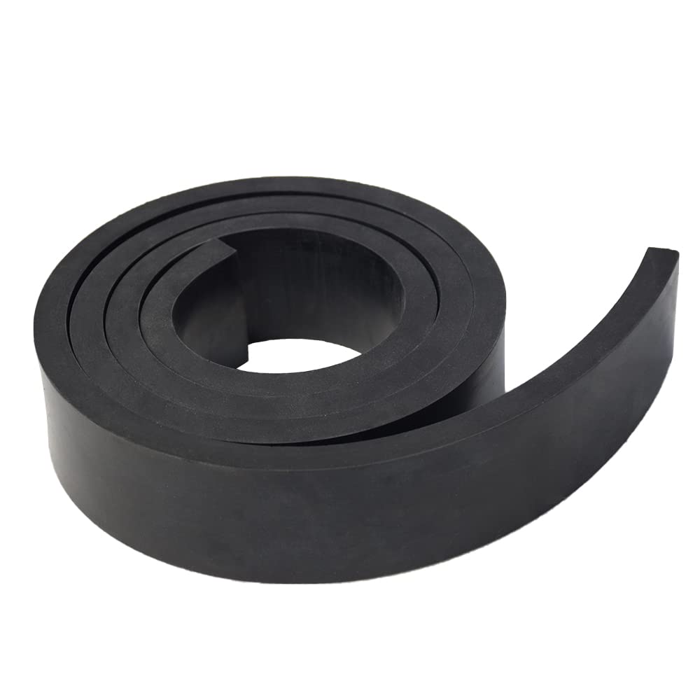 DOBTIM Rubber Strips 1/2(.500)" Thick X 2" Wide X 5'Long, Solid Rubber Rolls Use for Gaskets DIY Material, Supports, Sealing, Bumpers, Protection, Abrasion, Black