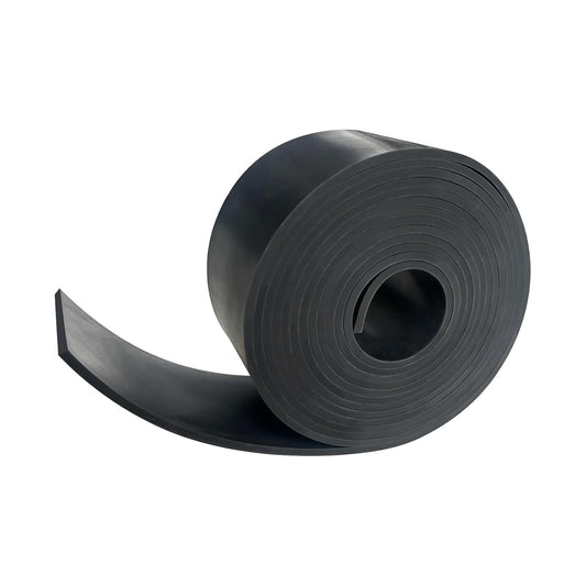Black Solid Rubber Strip, 1/8 (.125)" Thick X 2" Wide X 10'Long, Solid Flat Rubber Roll for Anti-Slip, Anti-Vibration, DIY Gaskets, Crafts, Sealing, Supports, Protection