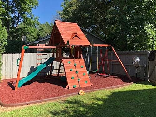 Playsafer Rubber Mulch Nuggets Protective Flooring for Playgrounds, Swing-Sets, Play Areas, and Landscaping (1,000 LBS - 39 CU. FT., Red)