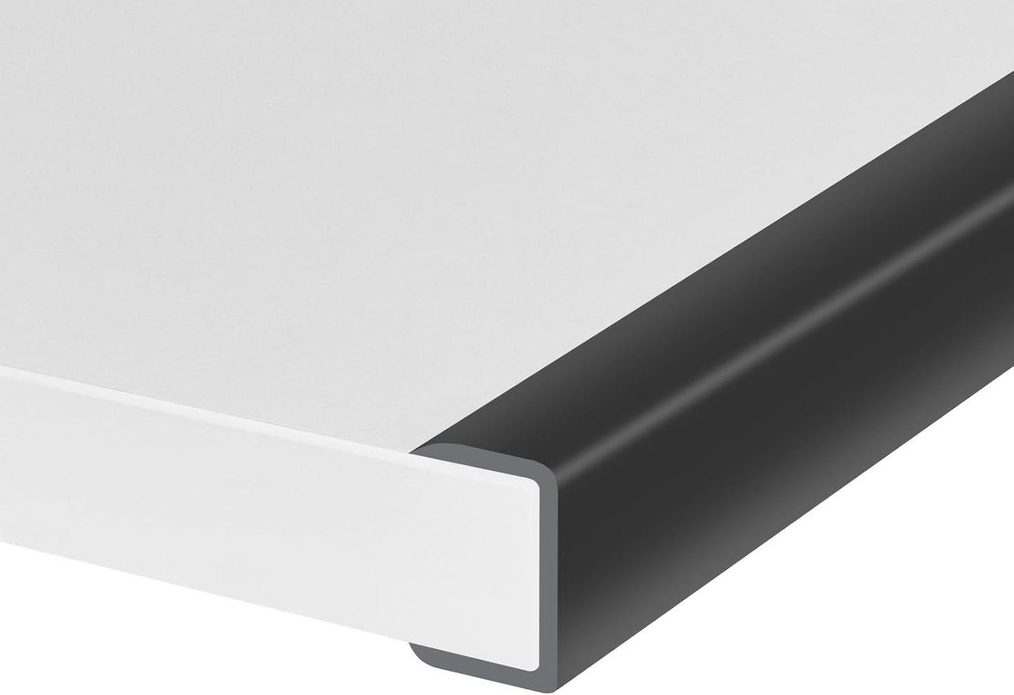 Rubber Edge Trim, Self-Adhesive U Channel Edge Protector for Plywood, Cabinet, 1-1/8" Wood Edge Banding, Flexible Furniture Repair, EPDM Material, Fit 1-1/8"(28mm), Length 10Ft, Black