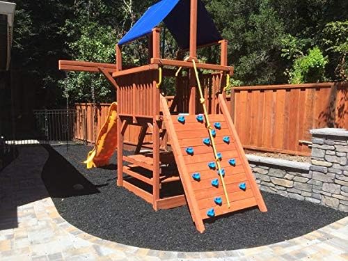 Playsafer Rubber Mulch Nuggets Protective Flooring for Playgrounds, Swing-Sets, Play Areas, and Landscaping (400 LBS - 16 CU. FT., Black)