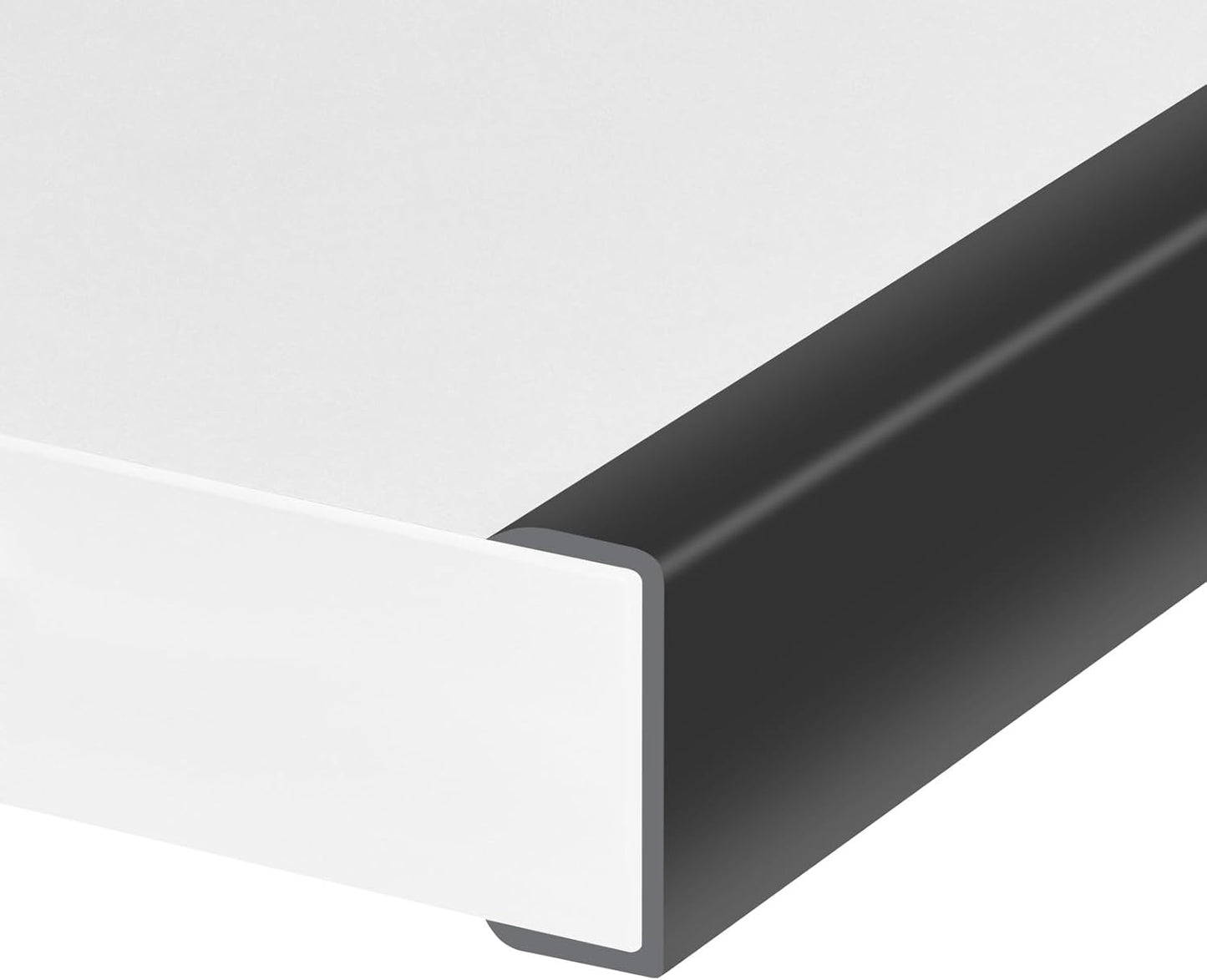 Rubber Edge Trim, Self-Adhesive U Shaped Edge Protector for Plywood, Cabinet, 1-5/8" Wood Edge Banding, Flexible Furniture Repair, EPDM Material, Fit 1-5/8"(41mm), Length 10Ft, Black