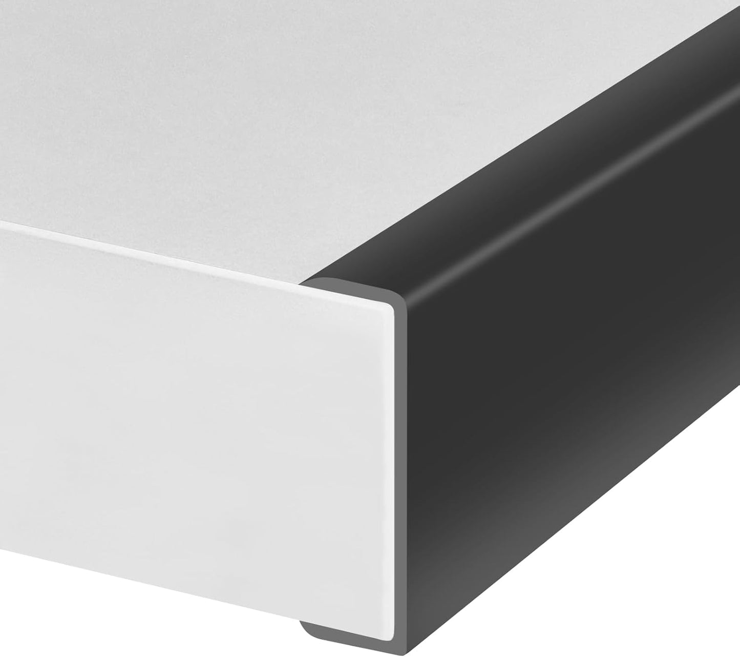 Rubber Edge Trim, Self-Adhesive U Shaped Edge Protector for Plywood, Cabinet, 2-1/8" Wood Edge Banding, Flexible Furniture Repair, EPDM Material, Fit 2-1/8"(54mm), Length 10Ft, Black