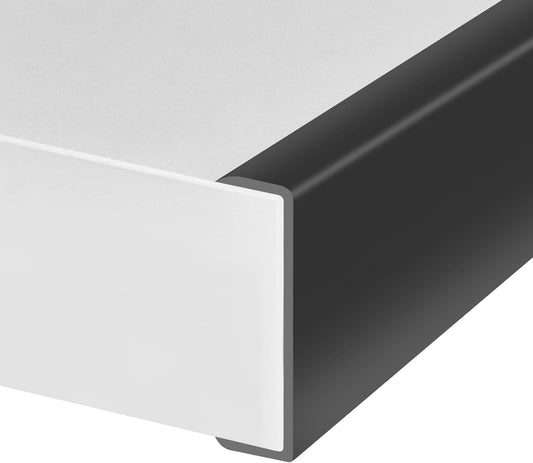 Rubber Edge Trim, Self-Adhesive U Shaped Edge Protector for Plywood, Cabinet, 2-1/4" Wood Edge Banding, Flexible Furniture Repair, EPDM Material, Fit 2-1/4"(57mm), Length 10Ft, Black