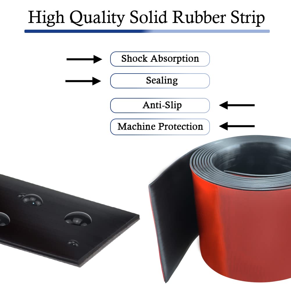 Neoprene Rubber Strips Self Adhesive Solid Rubber Sheets, Rolls & Strips for DIY Gaskets Crafts Pads Seals Warehouse Flooring Neoprene Sheet with Adhesive Backing (4" Wide x 1/8" Thick x 10' Long)