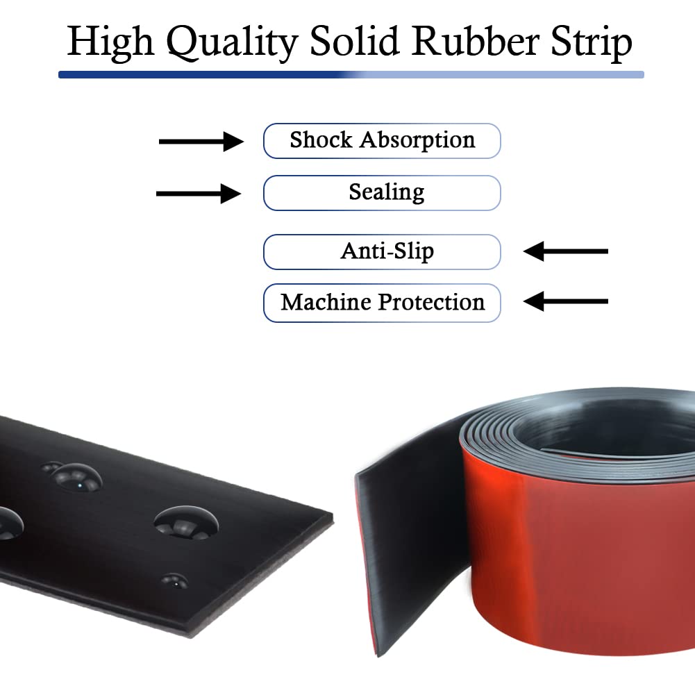 Neoprene Rubber Strips Self Adhesive Solid Rubber Sheets, Rolls & Strips for DIY Gaskets Crafts Pads Seals Warehouse Flooring Neoprene Sheet with Adhesive Backing (3" Wide x 1/16" Thick x 10' Long)