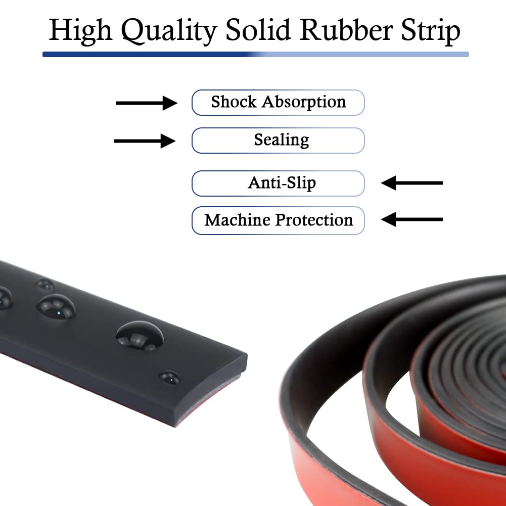 Neoprene Rubber Strips Self Adhesive Solid Rubber Sheets, Rolls & Strips for DIY Gaskets Crafts Pads Seals Warehouse Flooring Neoprene Sheet with Adhesive Backing (1" Wide x 1/5" Thick x 40' Long)