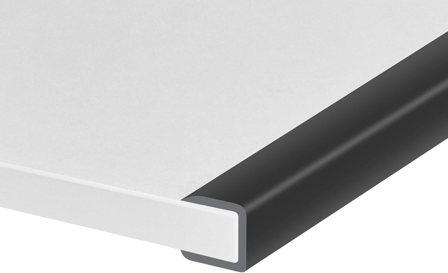 Rubber Edge Trim, Self-Adhesive U Channel Edge Protector for Plywood, Cabinet, 1/2" Wood Edge Banding, Flexible Furniture Repair, EPDM Material, Fit 1/2"(12mm), Length 10Ft, Black