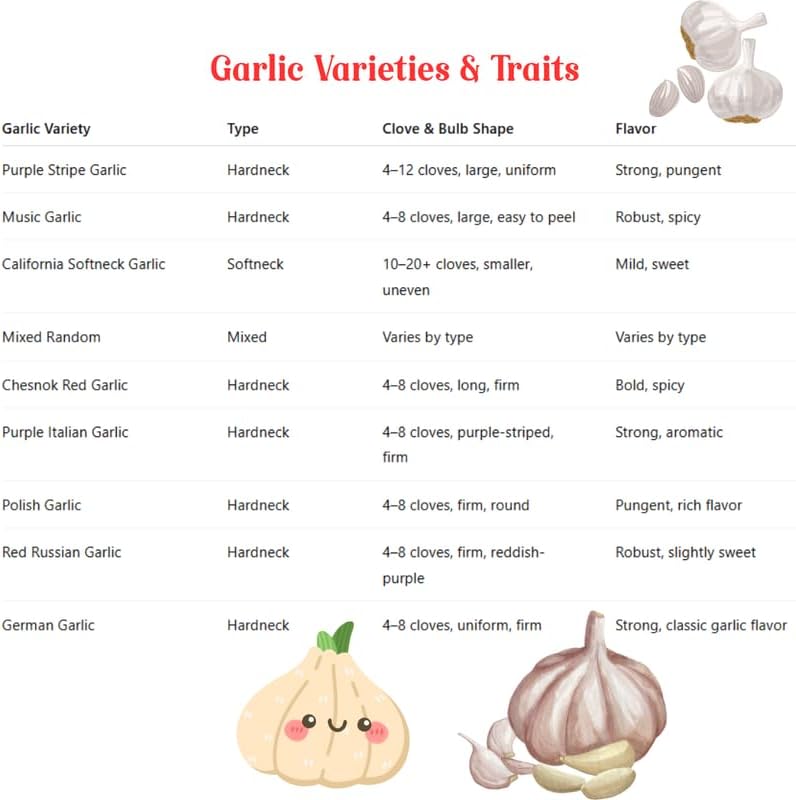 1 Pound Garlic for Planting in Fall Hardneck, 8 White Garlic Bulbs for Planting, Fresh and High Yield Bulb Variety Pack, Hardy and Fast Growing