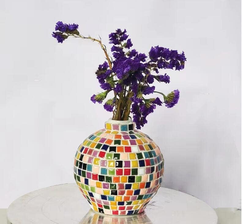 500g/1.1lb Random Color Ceramics Mosaic Tiles,DIY Making Creative Ceramic Mosaic Tiles for DIY Craft Plates Flowerpots Vases Cups Mosaic Making Supplies (Square)