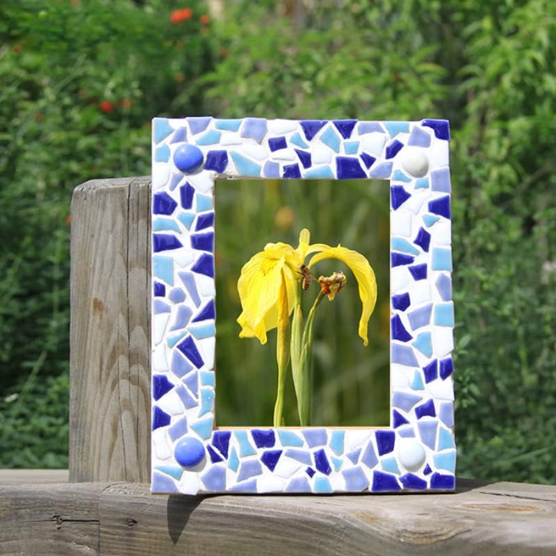 1.1LB Irregular Ceramics Mosaic Tiles, Mosaic Pieces Stones for DIY Mosaic Making Craft Hobby Arts Home Wall Decoration (Sky Blue)