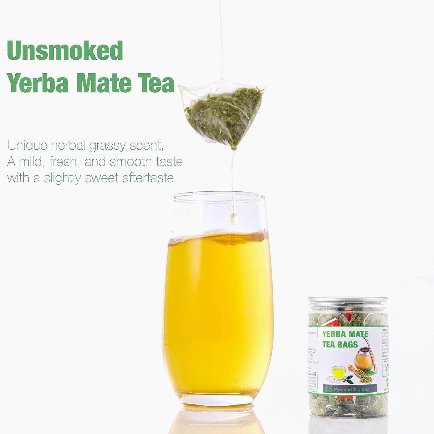 40 Yerba Mate Tea Bag, 3g/bag, Unsmoked Yerba Mate Loose Leaf Tea Packets, Unsweetened, from Argentina - Rich In Antioxidants