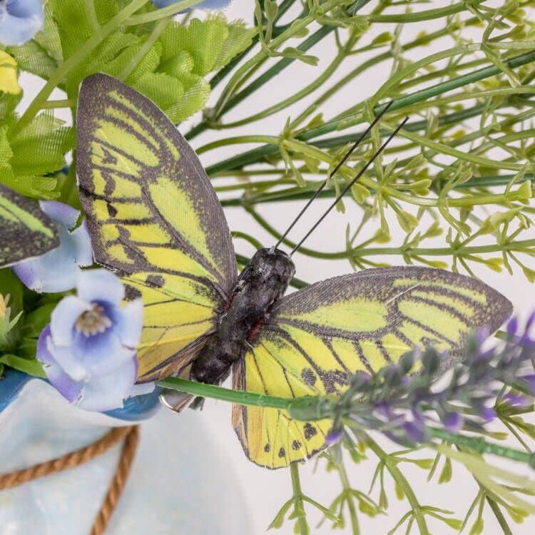 Berfutall- Feather Butterfly Decorations Set of 6 Vibrant Multi Colored Craft Butterflies on Clip .Party Spring Home Decor Floral Pics.St.Patrick'sDay