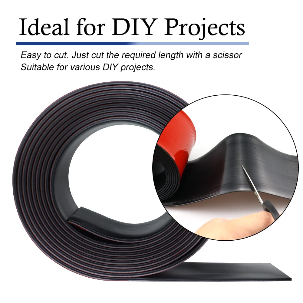 Neoprene Rubber Strips Self Adhesive Solid Rubber Sheets, Rolls & Strips for DIY Gaskets Crafts Pads Seals Warehouse Flooring Neoprene Sheet with Adhesive Backing (3" Wide x 1/5" Thick x 40' Long)