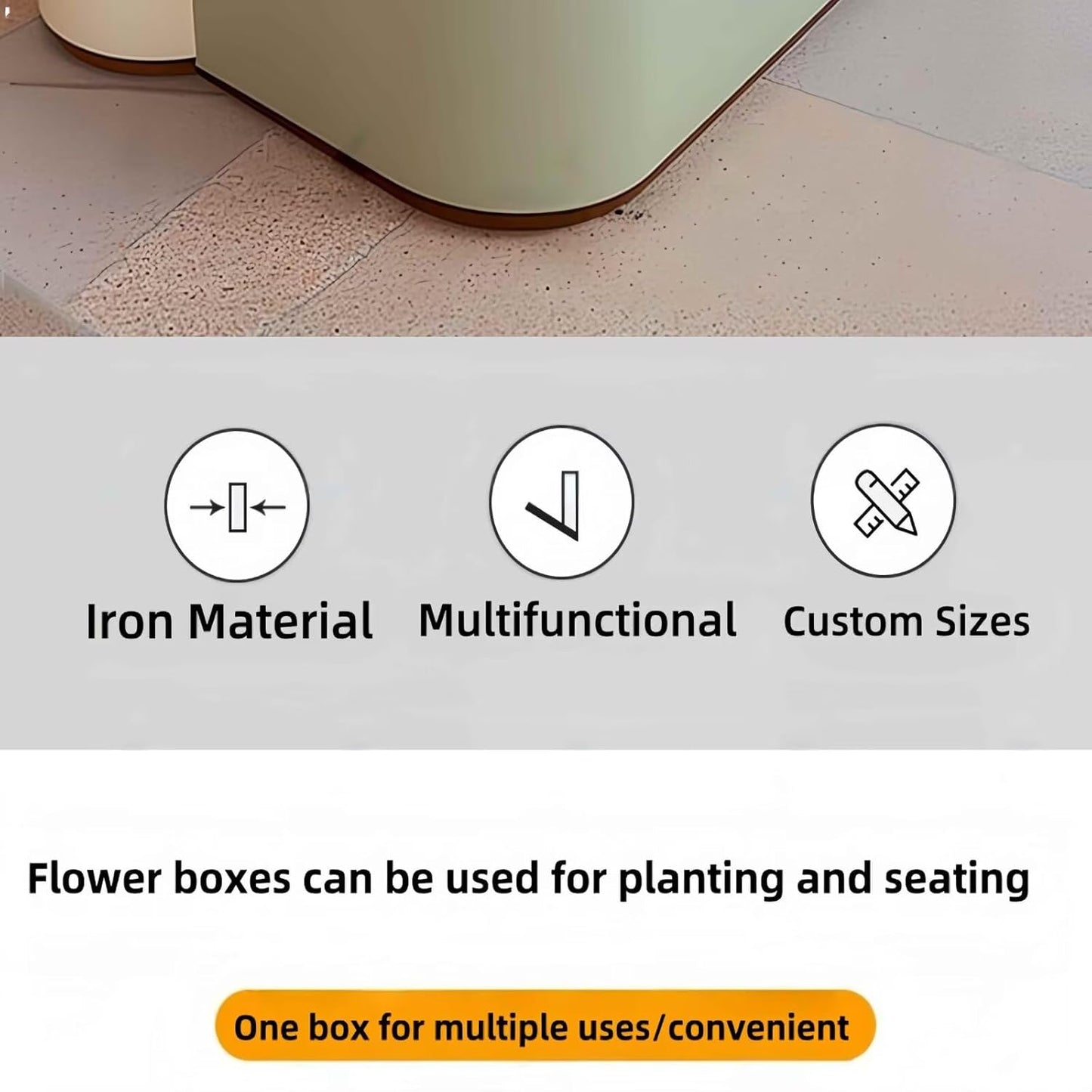 Outdoor Bench - Modern Outdoor Park Planter Bench Includes Luxurious and Simple Flower Box & Wooden Seating Area for Commercial Plaza,Food Court(47.24IN)