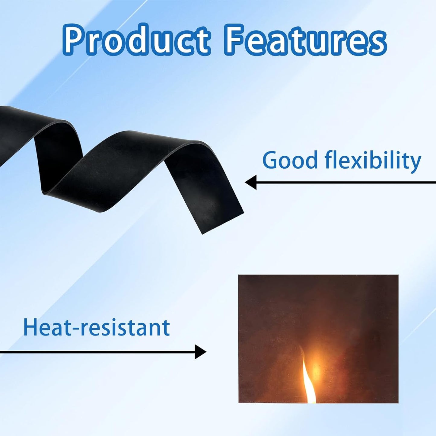 Black Solid Rubber Strip, 1/4 (.25)" Thick X 4" Wide X 10'Long, Solid Flat Rubber Roll for Anti-Slip, Anti-Vibration, DIY Gaskets, Crafts, Sealing, Supports, Protection