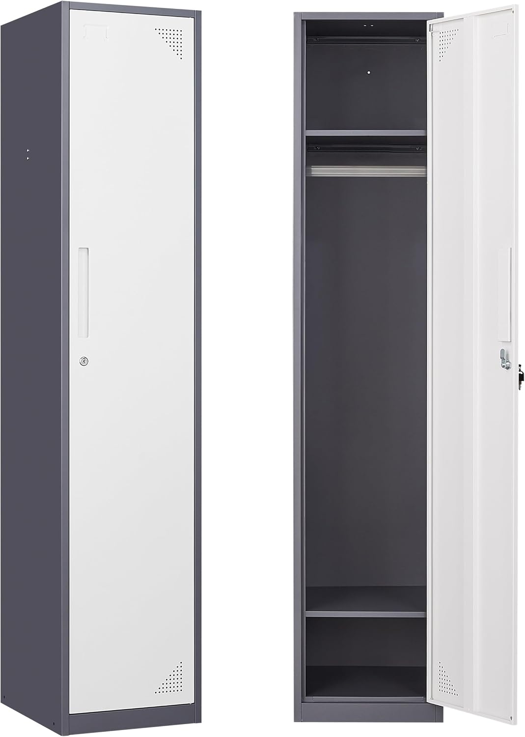 SISESOL Metal Lockers for Employees Steel Locker Large School Locker Metal Wall Locker Office Employee Lock Box 71" Steel Storage Cabinet Storage Locker Cabinet for Home Gym Office School Garage