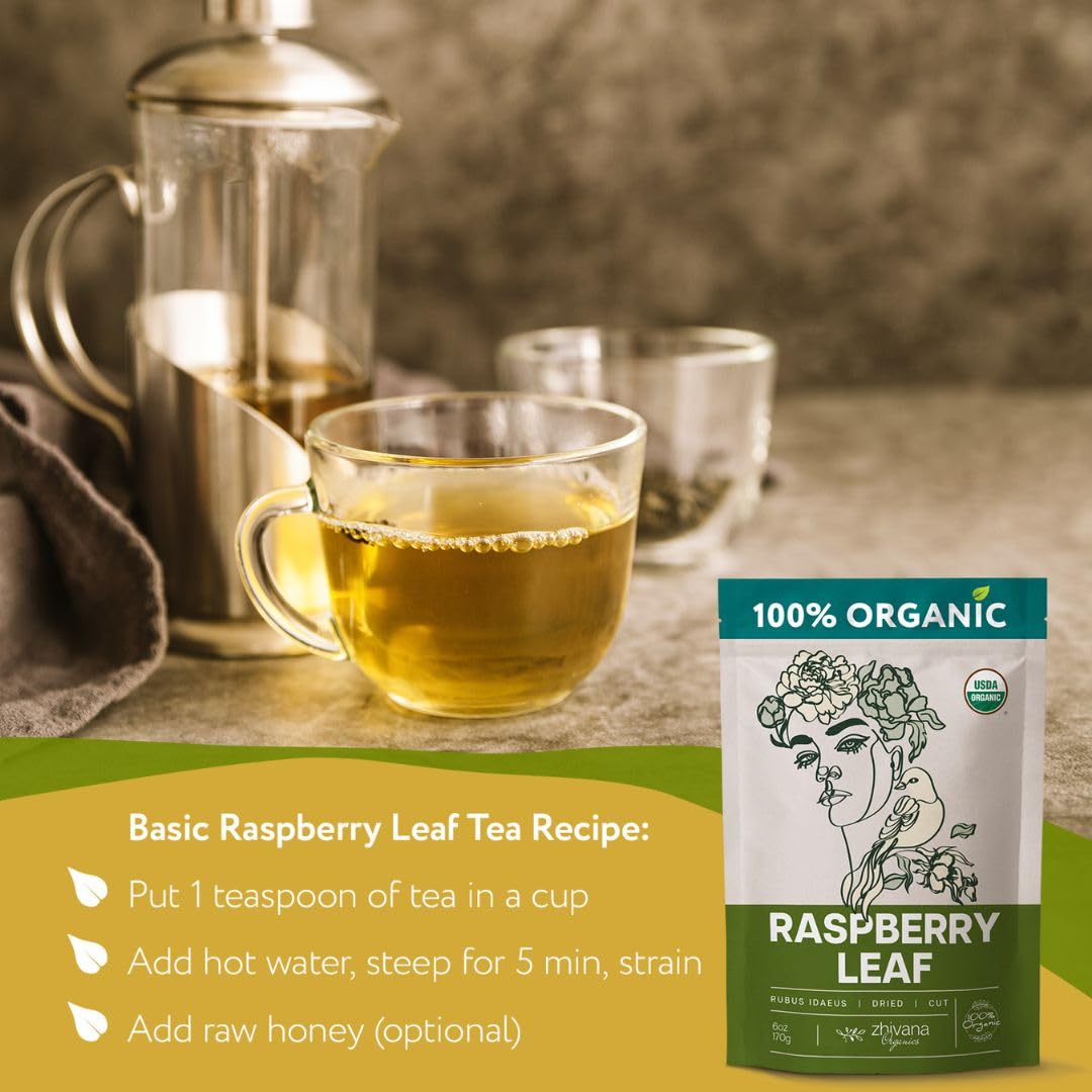 Organic Red Raspberry Leaf Tea – Loose Leaf Herbal Tea – 2 oz (Rubus idaeus)