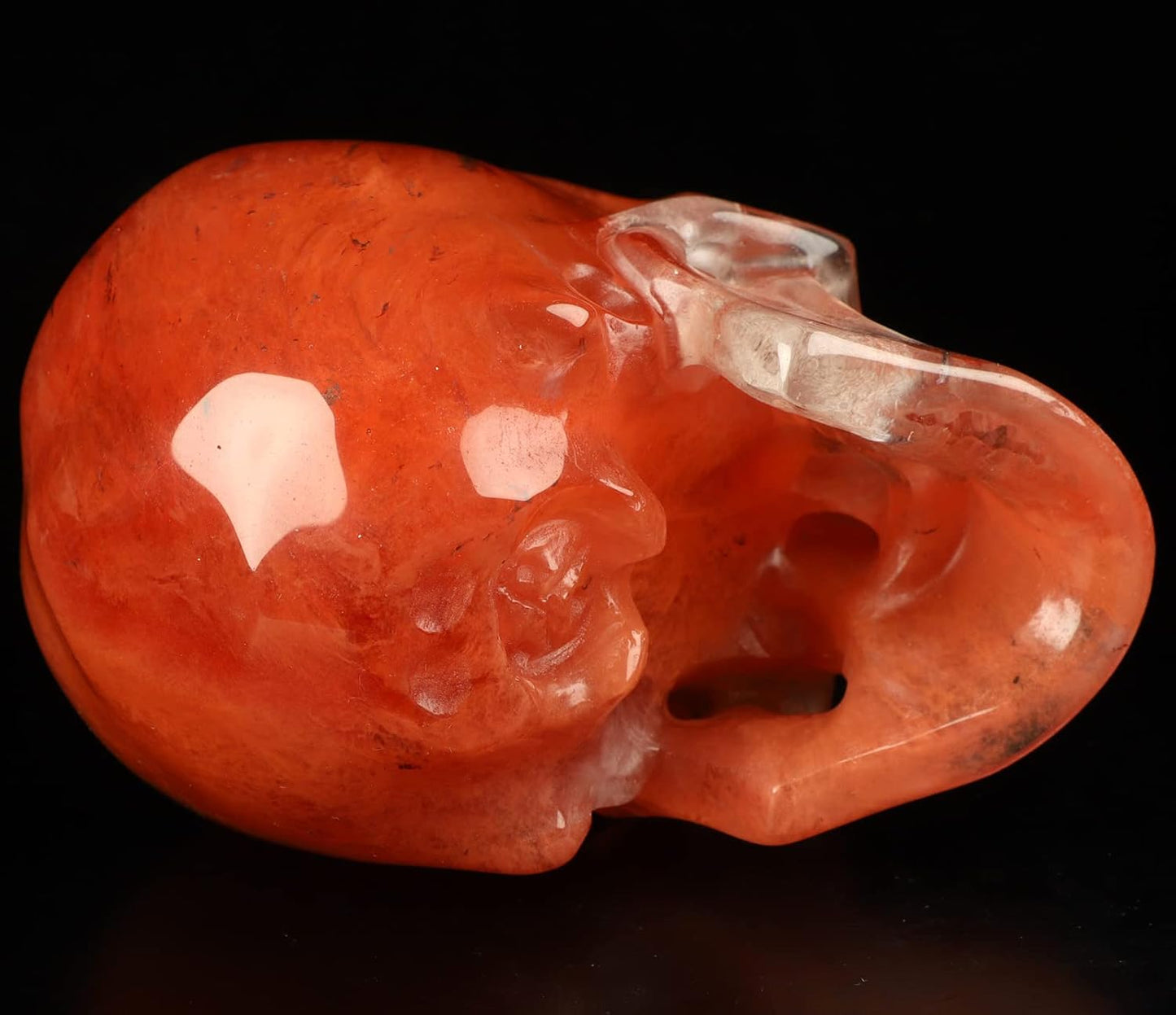 Skullis 5.0" Smelted Quartz Super Realistic Crystal Skull, Hand Carved Gemstone Fine Art Sculpture, Reiki Healing Stone Statue.2026 Z8