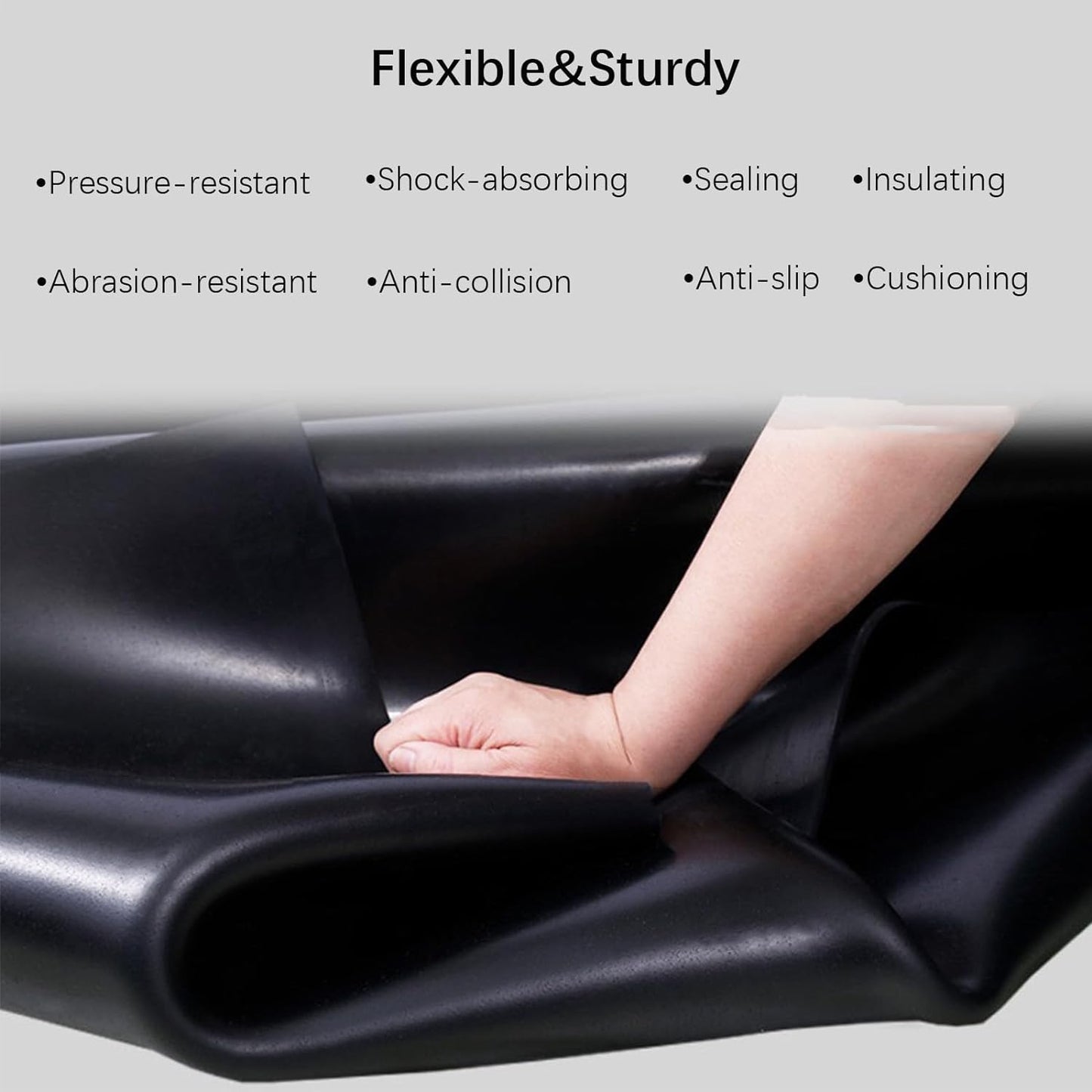 Solid Rubber Sheet Roll 1/8 (.125)" Thick X 12" Wide X 24" Long, Solid Rubber Strips, Sheet, Rolls for Bumpers, Flooring Protection, Sealing, DIY