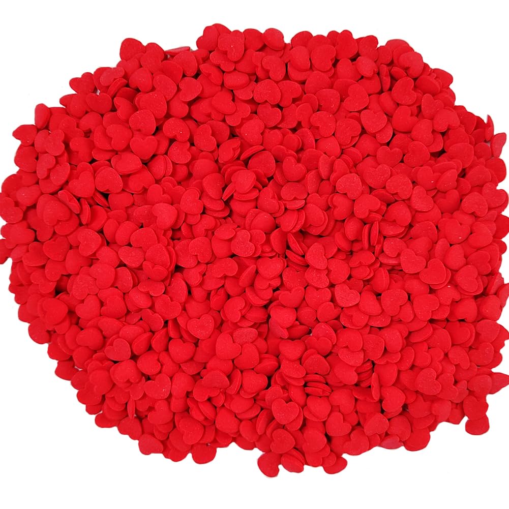 Homankit Red Hearts Sprinkles Edible Baking Cupcake Cake Decoration Cookie Ice Cream Donut Decorating 2.82 Ounces