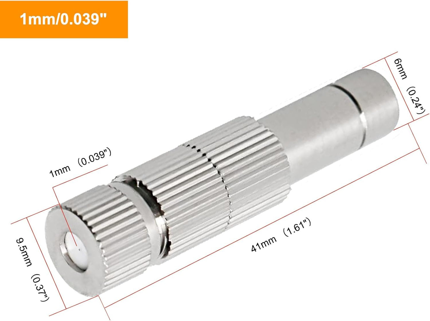 20pcs Brass Mister Nozzles, 6mm Misting Nozzles for Outdoor Cooling System, Landscaping, Air Humidification, Greenhouse Irrigation (with Filter, 0.039"/1mm Orifice)