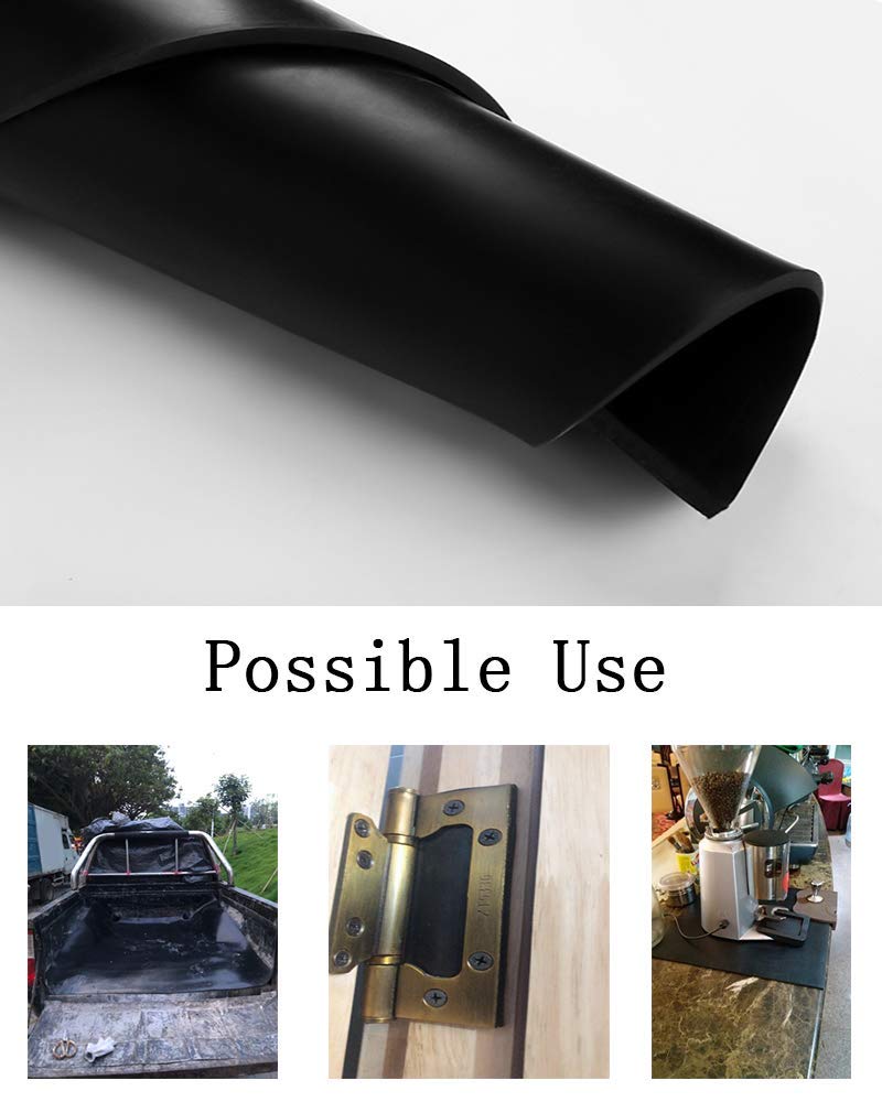 NABOWAN Solid Rubber Sheets,Strips,Rolls 1/4" (.250") Thick x 12" Wide x 24" Long Neoprene Rubber, Perfect for DIY Gasket Material, Sealing, Liner, Shield, Padding, Mat