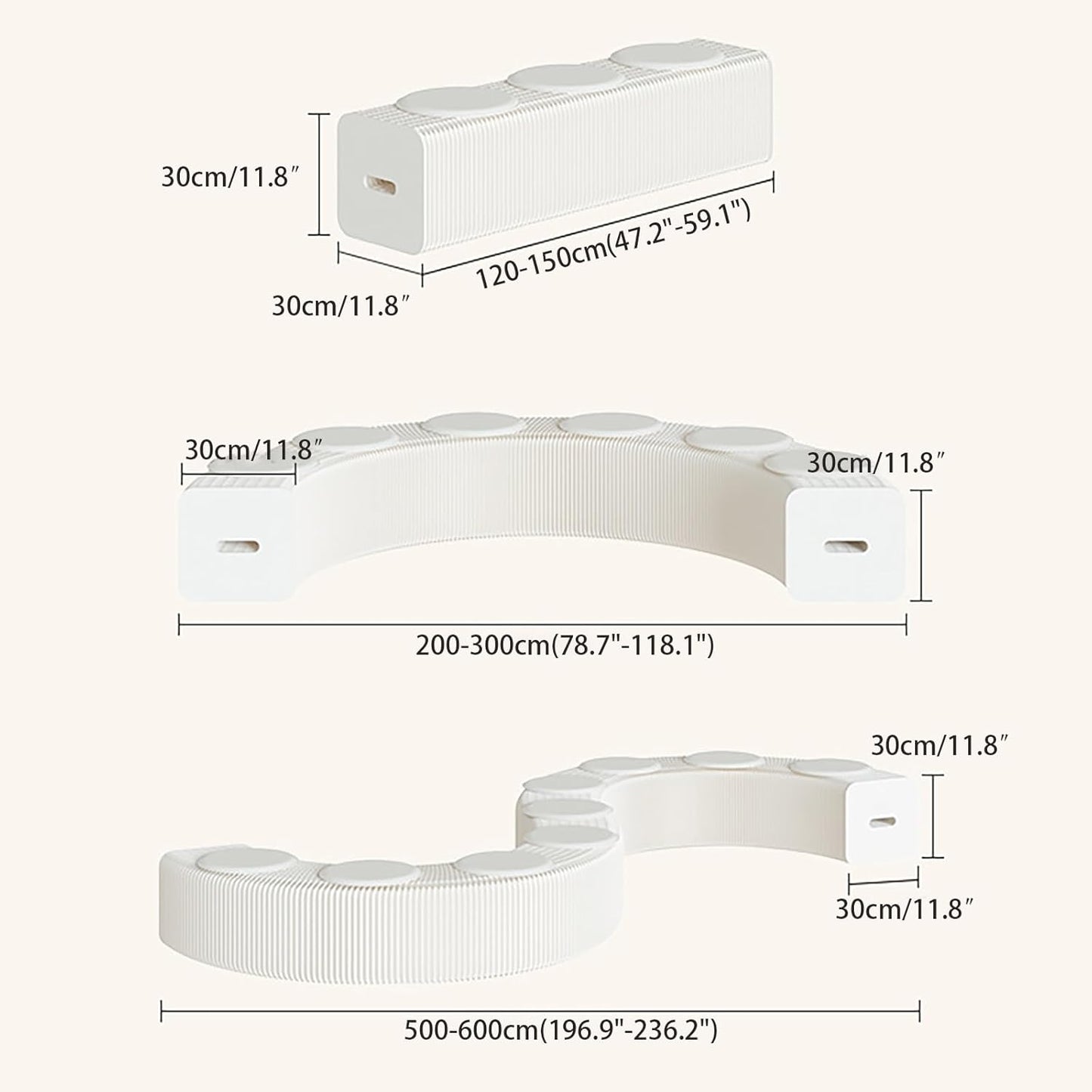 Foldable Kraft Paper Stool, Honeycomb Accordion Folding Bench, Collapsible Paper Stool for Small Spaces, Portable Footrest and Side Table for Living Room and Office,Brown-44×31×600cm