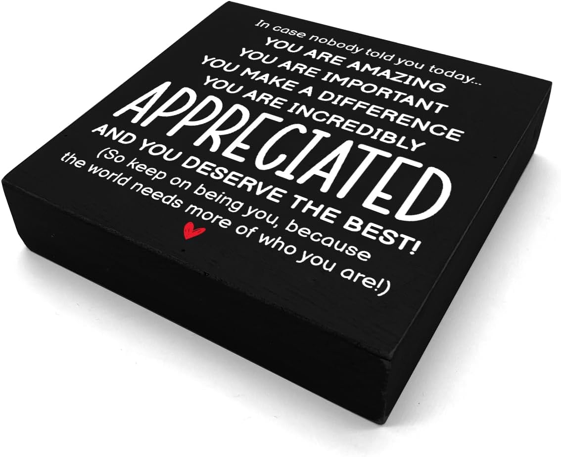 HTBIG Inspirational Gifts for Men Women Friends, Coworker Office Decor Appreciation Gifts, You Are Amazing Appreciated Motivational Desk Sign Decor Home Office Desk