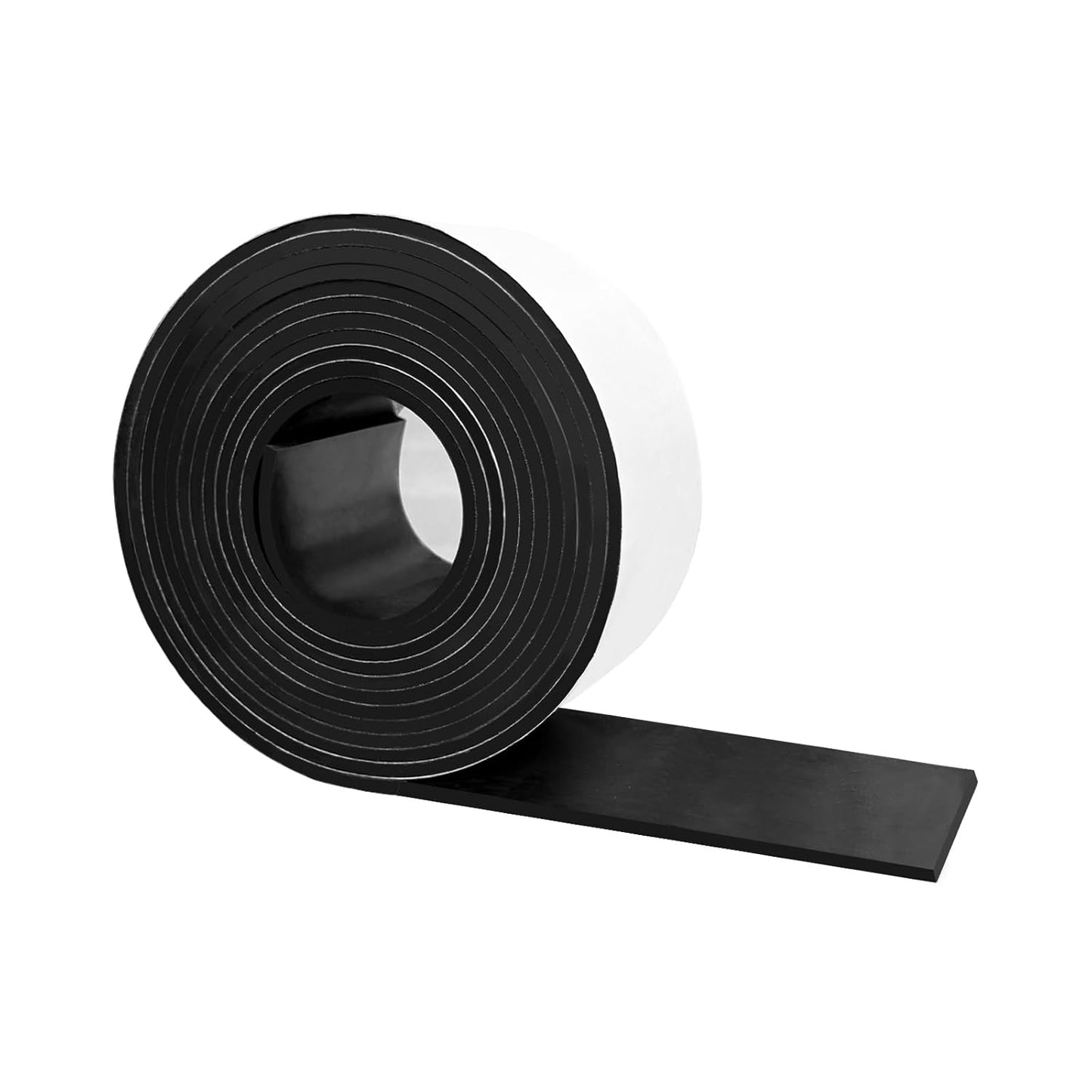 Black Adhesive Rubber Strip, 1/8 (.125)" Thick X 2" Wide X 10'Long, Solid Rubber Roll with Self Adhesive for Anti-Slip, Anti-Vibration, DIY Gaskets, Crafts, Sealing, Supports, Protection