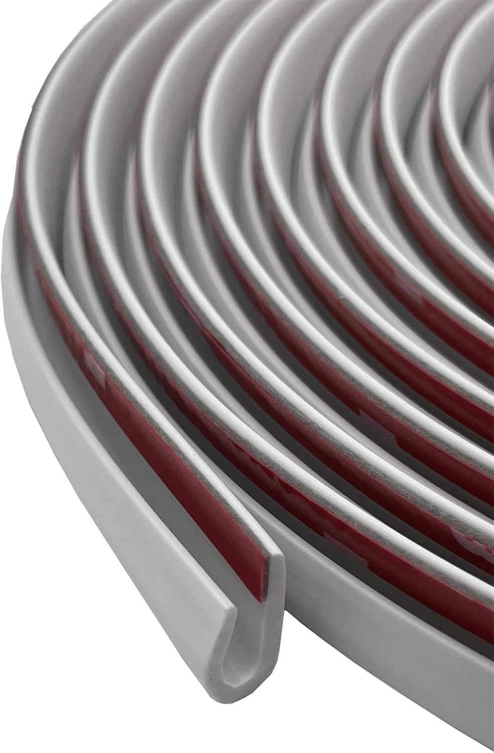 Edge Trim Self Adhesive Rubber U Channel Edge Trim Metal Edge Protection Guard for Most Car Doors, Hatches, Lockers, Panels (20Ft, White)