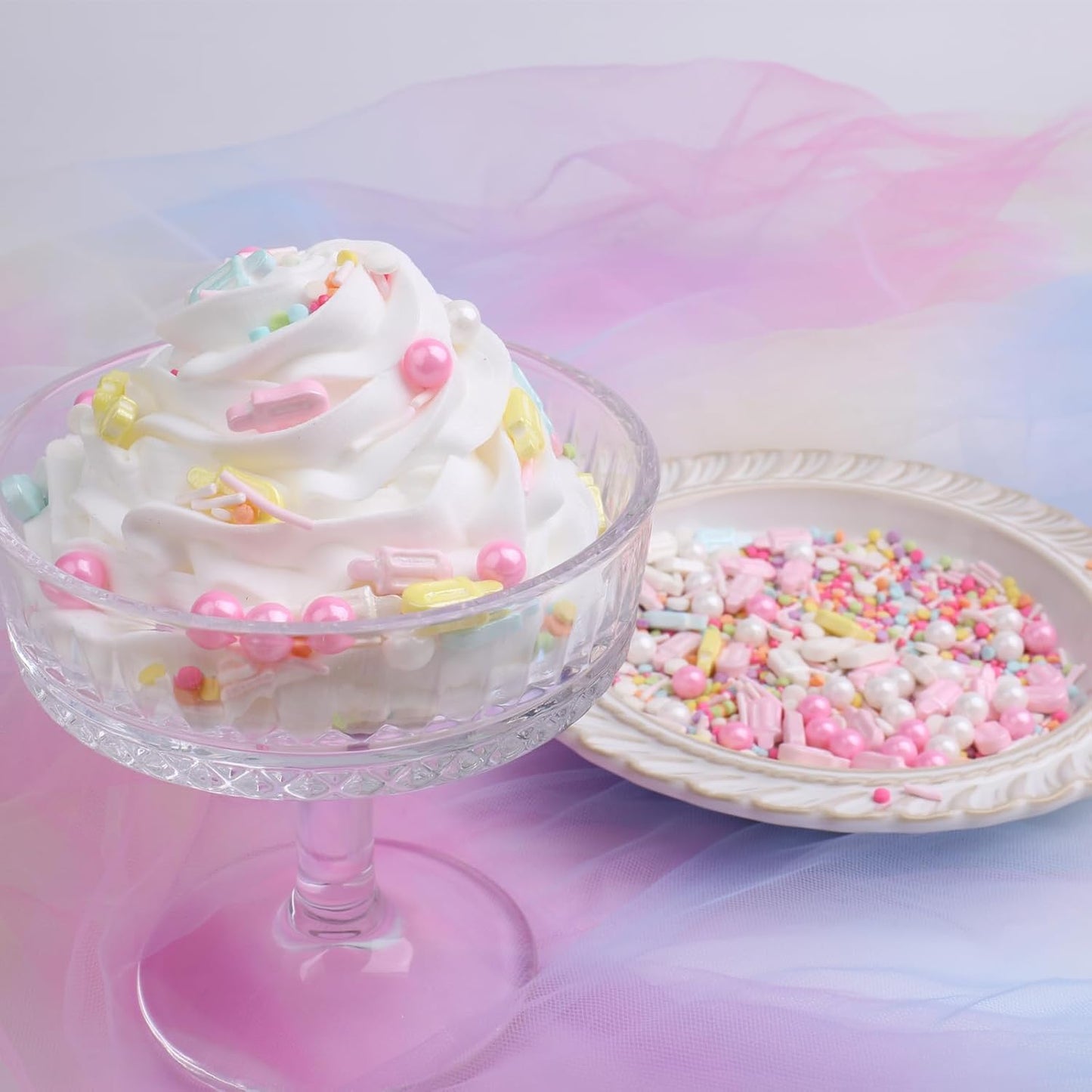 Summer Ice Cream Sprinkles for Cake Decorating, Pastel Popsicle Sugar Baking Edible Cupcake, Cookie, Donut Toppers and Birthday Party Supplies