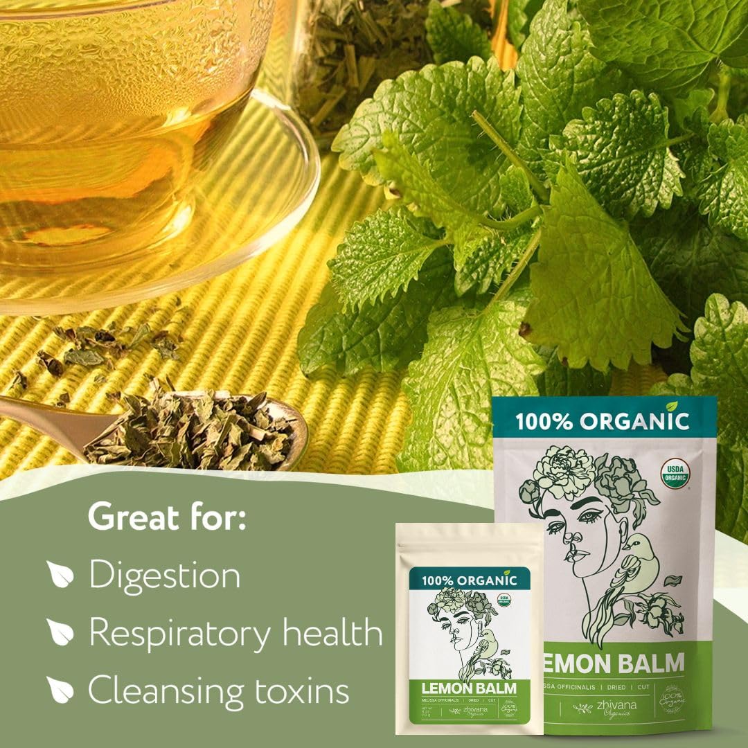 Super Value Pack 5 LB - Organic Lemon Balm Tea - Melissa Officinalis - Improve Sleep, Support Digestion, Lower Stress Levels