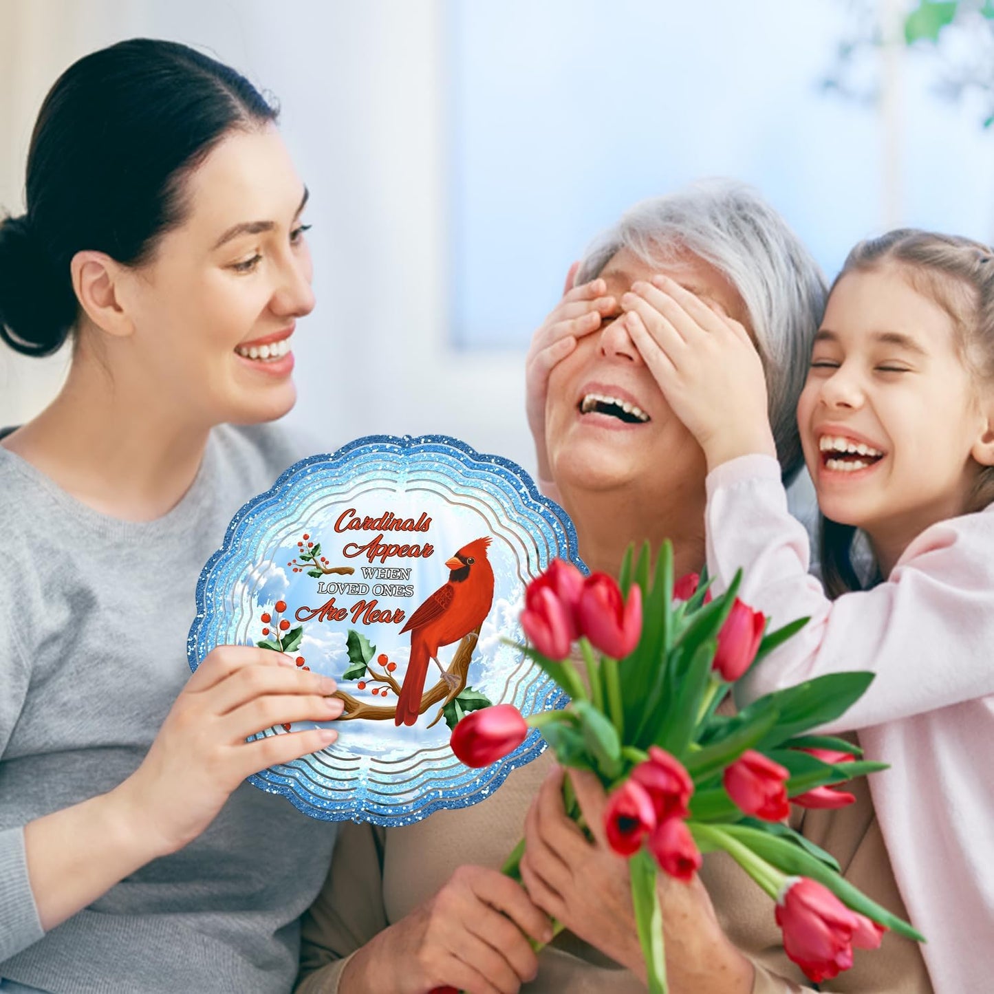 Memorial Cardinal Wind Spinner - Unique 3D Hanging Outdoor Gift for Yard and Garden