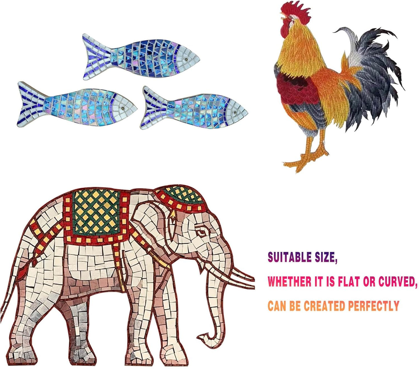 SMEIINIK 1.1lb Bulk Single Iridescent Color Mosaic Tiles for Crafts, Glass Mosaic Pieces for Mosaic Puzzles, Stained Glass Tiles for Mosaic DIY, Mosaic Making Supplies(AJ85+6-24)