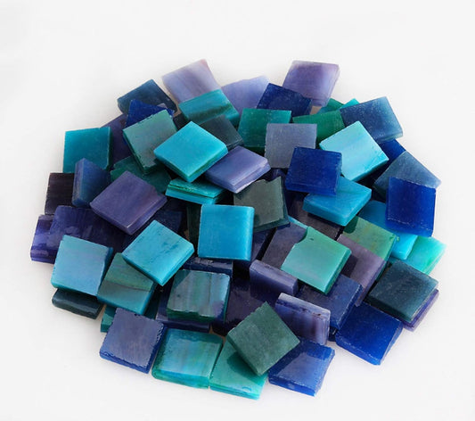 Mosaic Tiles 270 Pieces / 200 g Pack of Colored Mica Glass Mosaic Tile Supplies for Home Decoration, DIY Crafts, Plates, Picture Frames, Flowerpots – 1x1 cm Square Tiles (Retro)