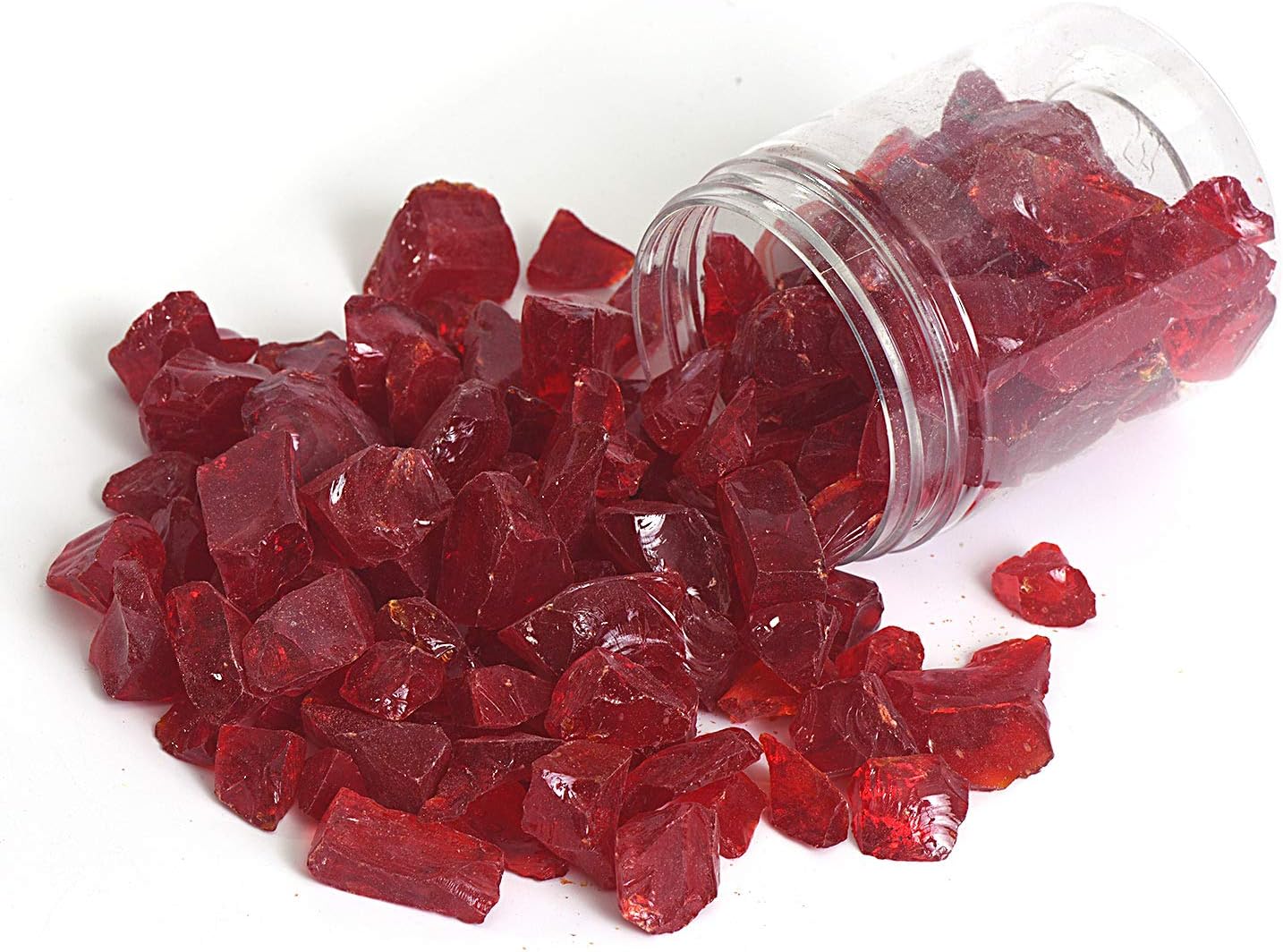 High Luster Reflective Fire Glass Gravel,Fire Gems,Fire Drops,Fire Glass Pebbles Stones Beads Chips for Fire Pit Fish Tank Aquarium Garden,1-2cm,540g/1.19lb (Red)