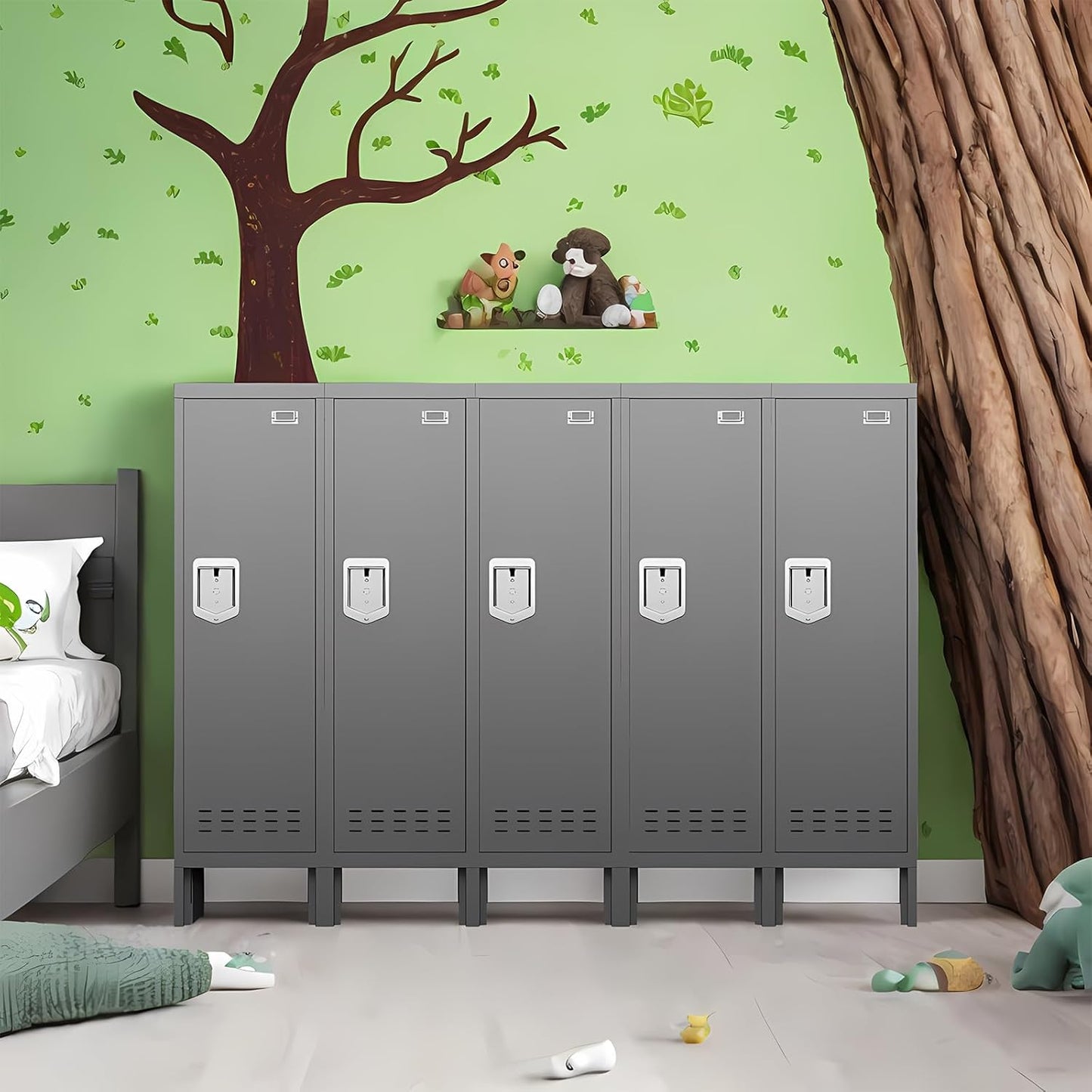 Metal Cabinet Home Office Storage,Lockers,Lockable Employees Metal Locker with Door,54" Height Steel Locker,Lockable Steel Locker for Gym,School,Home,Office,Garage,Assembly Required