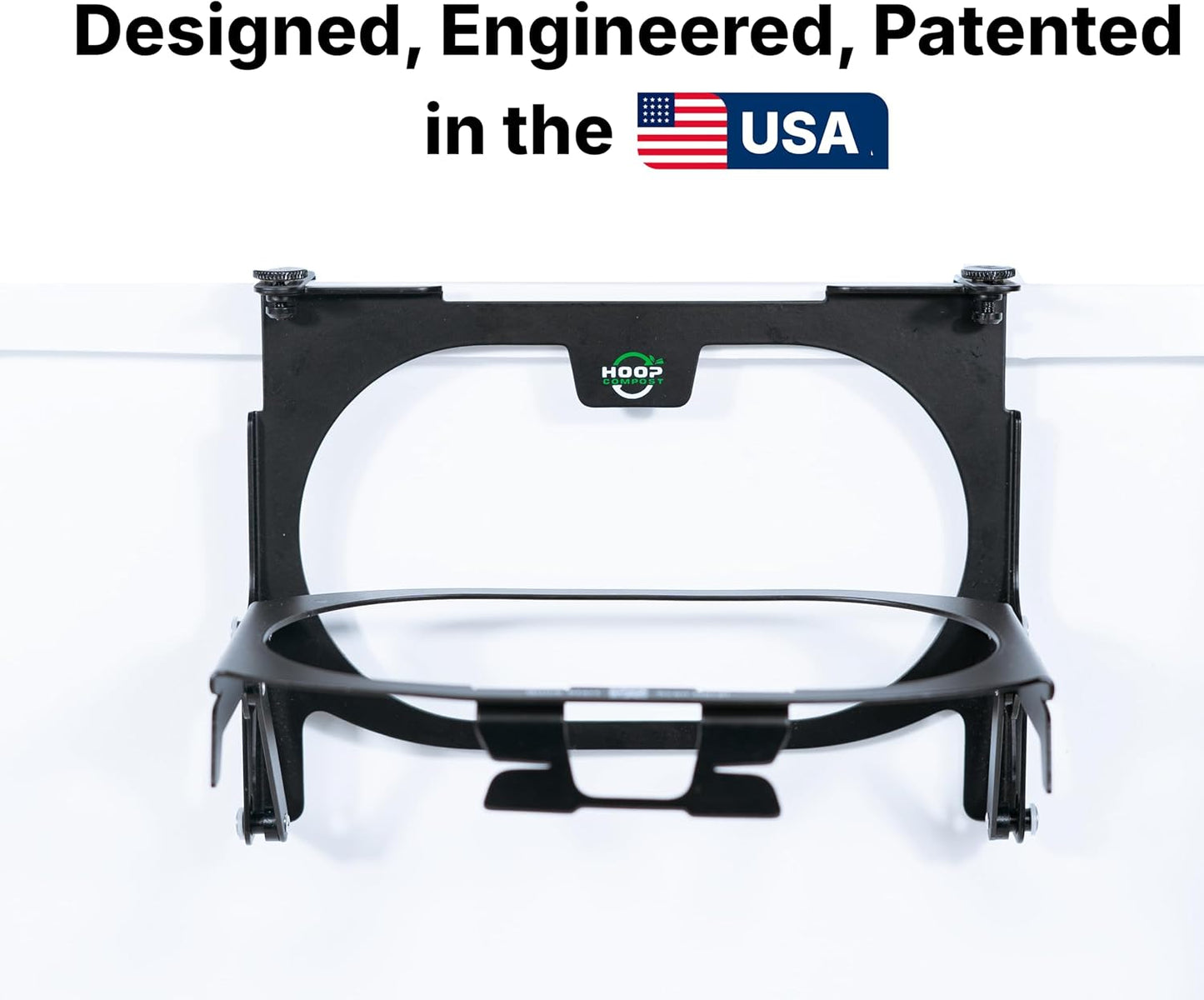 Hoop Metal Compost Bag Holder + 25 Compost Bags 3 Gallon, Clips to Kitchen Trash Can, Kitchen Cabinet Door, Replaces Countertop Compost Bin, Hanging Trash Can.