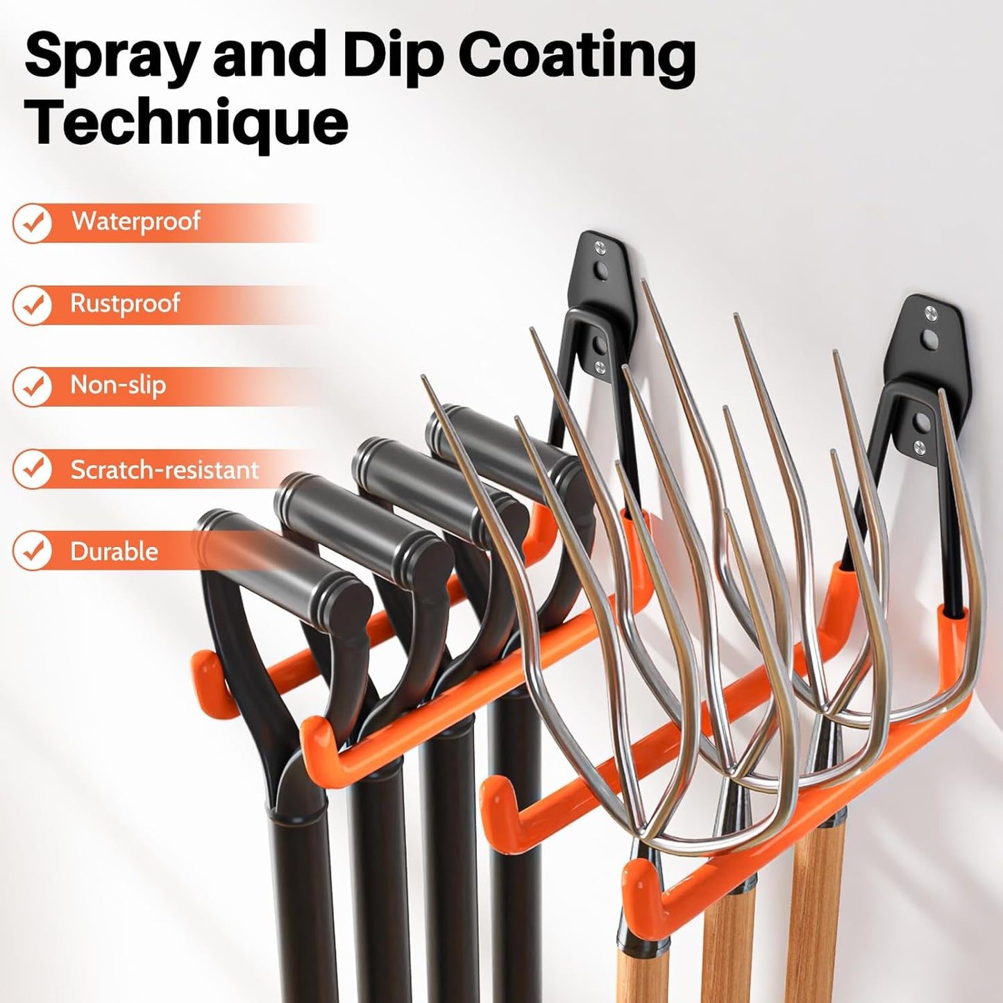 Garage Hooks Heavy Duty 6 Pack Utility Wall Mount Storage Hangers with Extension Cord Holder Organizer for Power Tool Garden Tool Ladder Hose and More