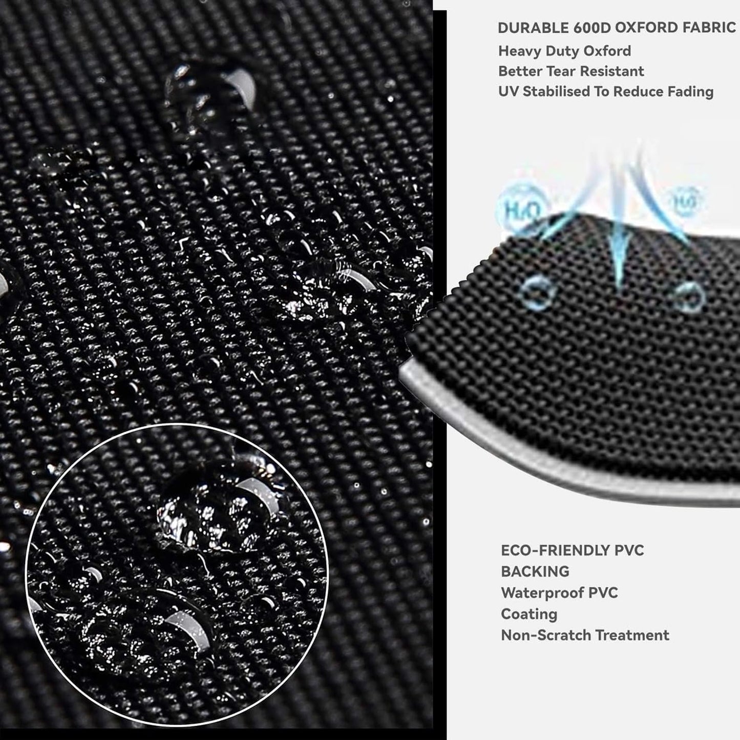 Patio Coffee Table Cover Black Heavy Duty Waterproof Cover 48" L x 26" W x 18" H for Rectangular Coffee Table