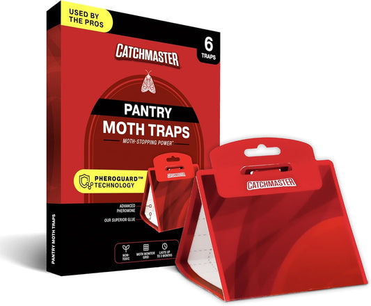 Catchmaster Pantry Moth Traps with Premium PheroGuard Technology – XL, Extra-Strength Glue – Odorless, Kids and Pet Safe – Traps & Eliminates Moths – Protects Pantry, Cabinets & Food Storage – 6-Pack