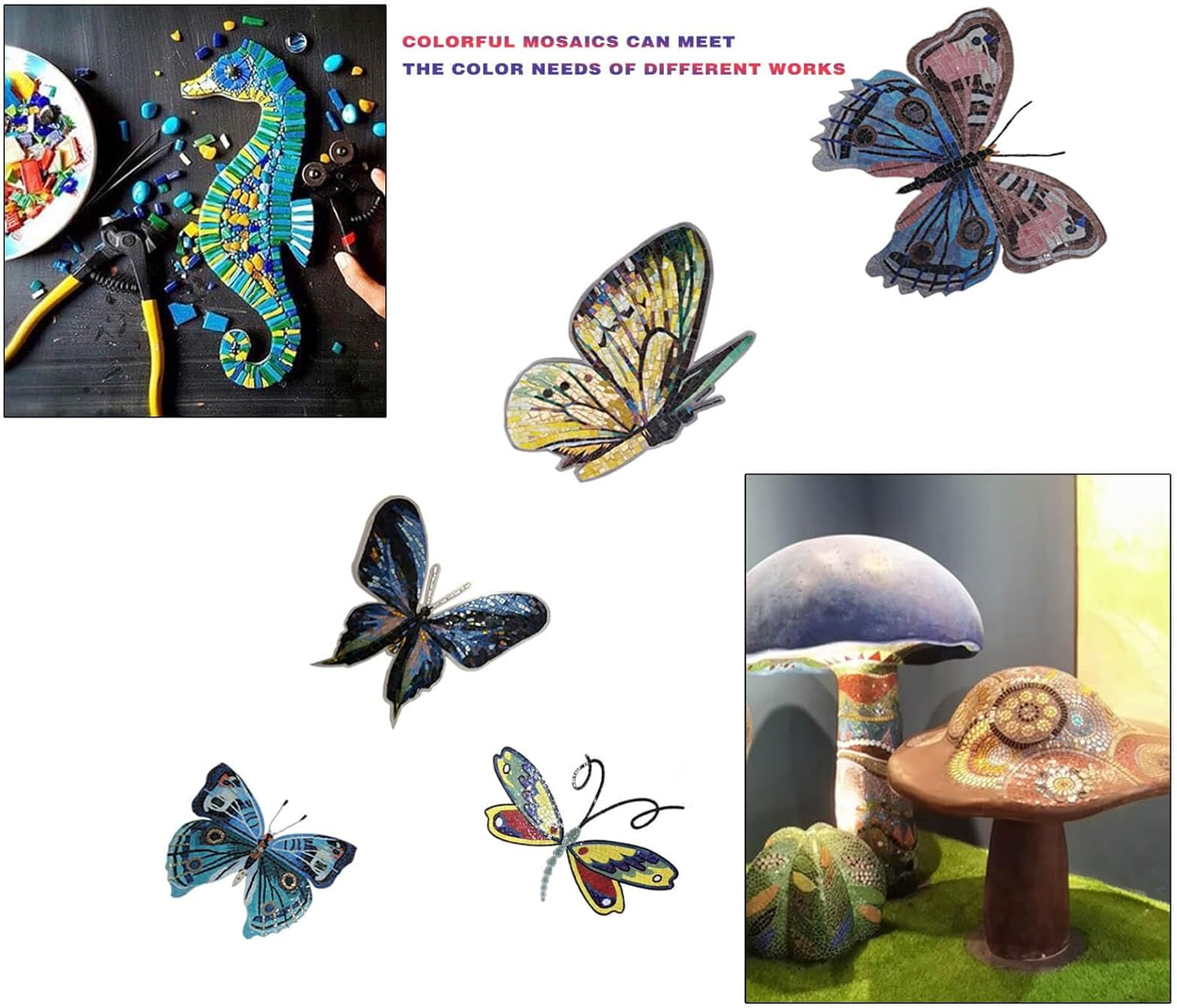 SMEIINIK 1.1lb Bulk Single Iridescent Color Mosaic Tiles for Crafts, Glass Mosaic Pieces for Mosaic Puzzles, Stained Glass Tiles for Mosaic DIY, Mosaic Making Supplies(AJ61-32)