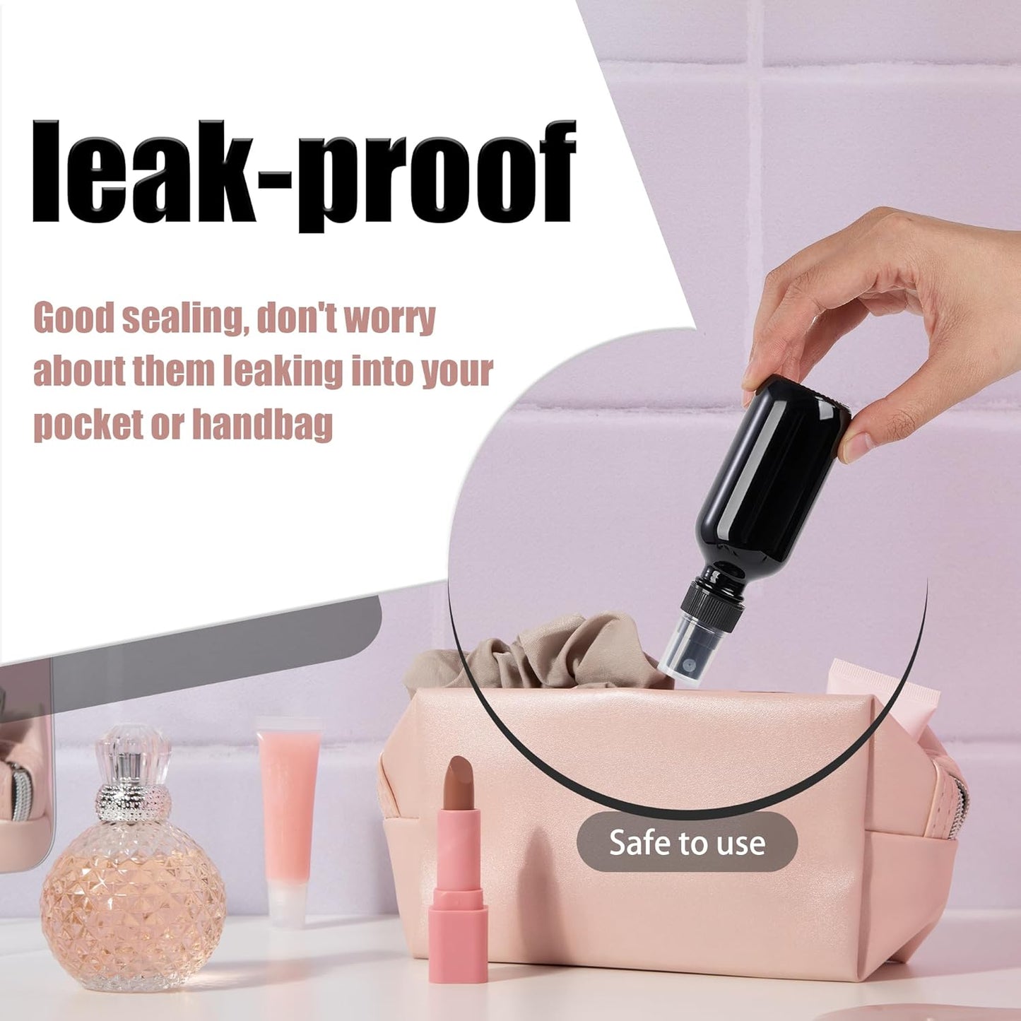 Glass Spray Bottles (2oz-24pcs, Black)