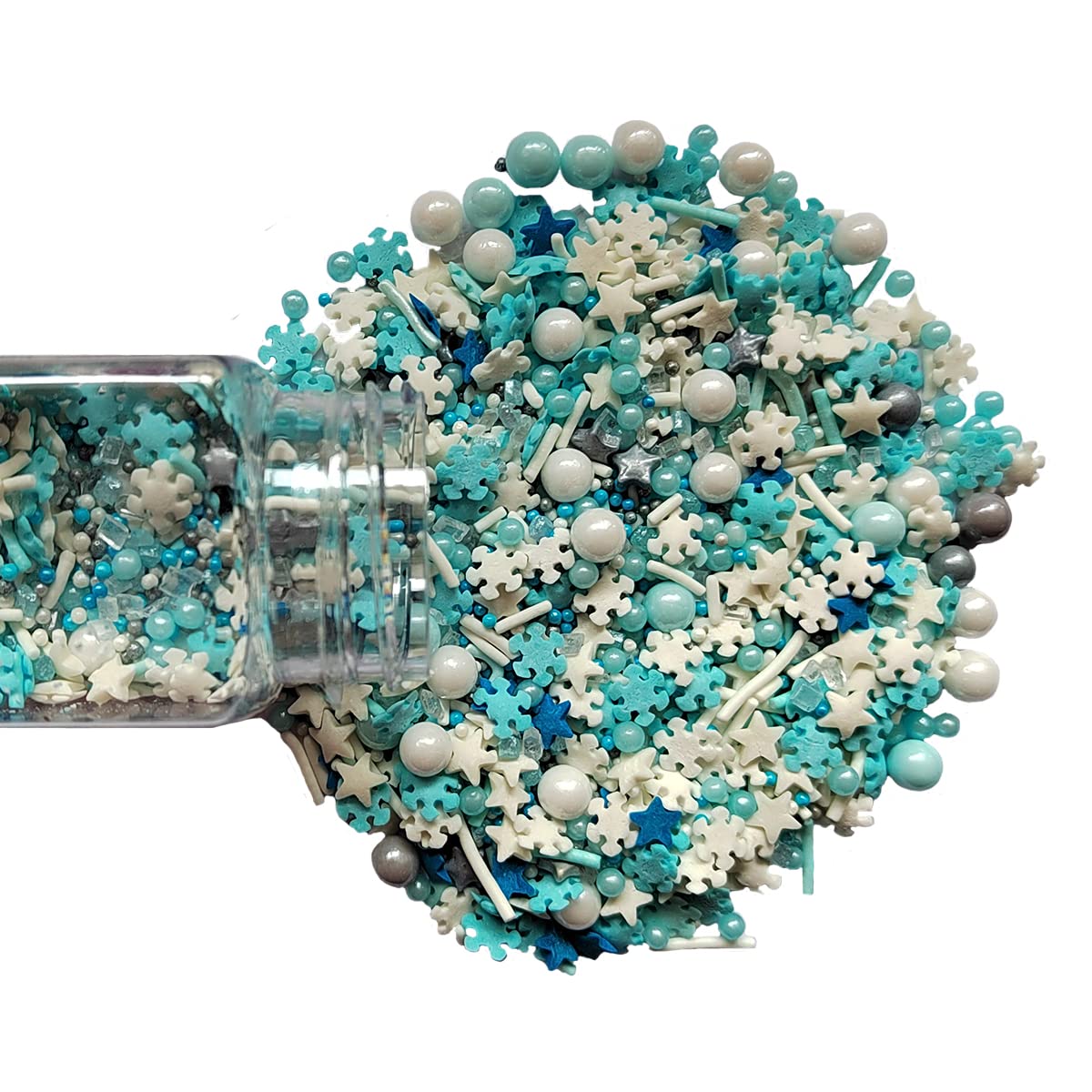 Homankit Frozen Sprinkles Candy Snowflake Pearl Sugar Cake Cupcake Toppers Cookie Ice Cream Dessert Decorations 3 Ounce