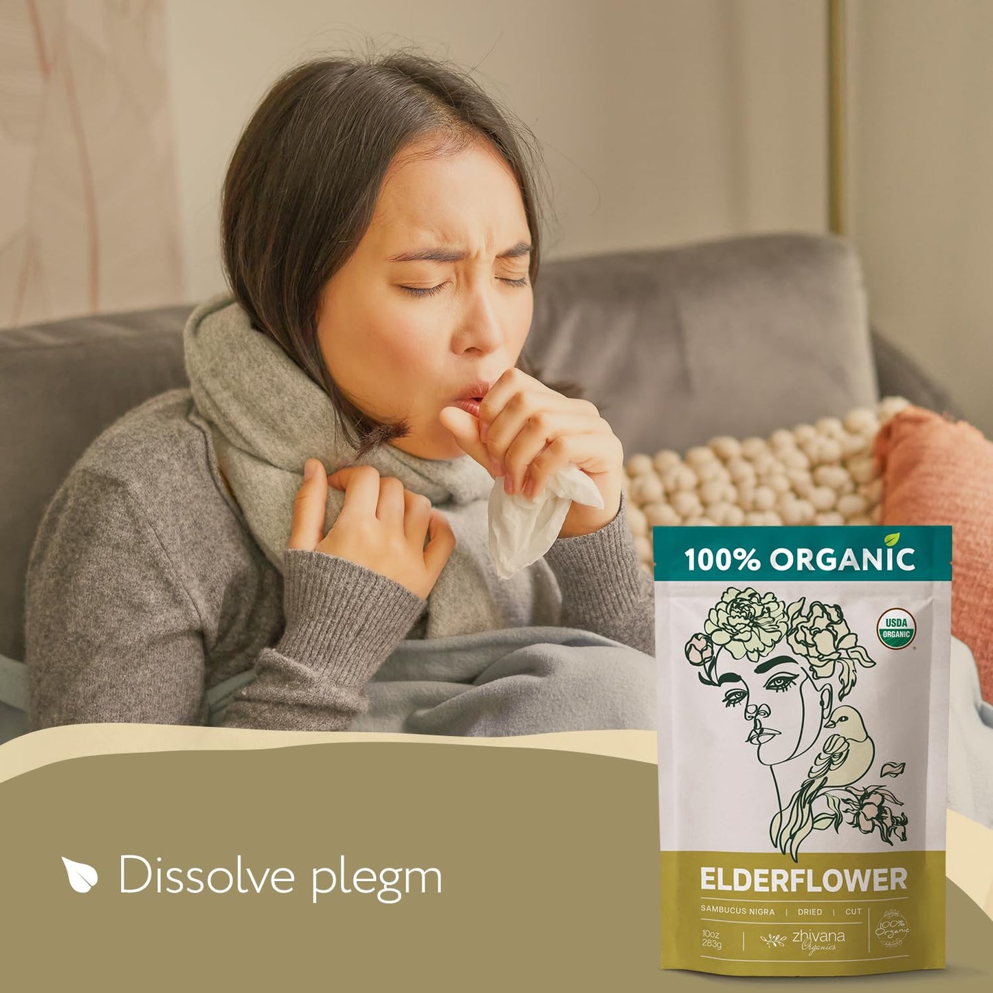 Super Value Pack 5 LB - Organic Elderflower Tea - Respiratory Health Tea, Immune Support - Allergy Relief