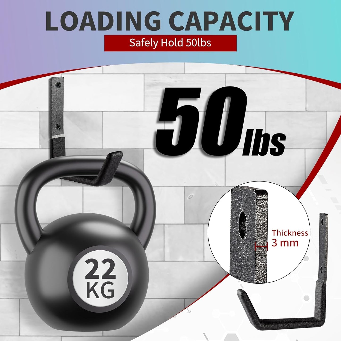 Heavy Duty Wall Mount Hooks, Utility Hooks, Tool Organizer - Steel Garden/garage Hose Hanger U Hooks (2, Small)