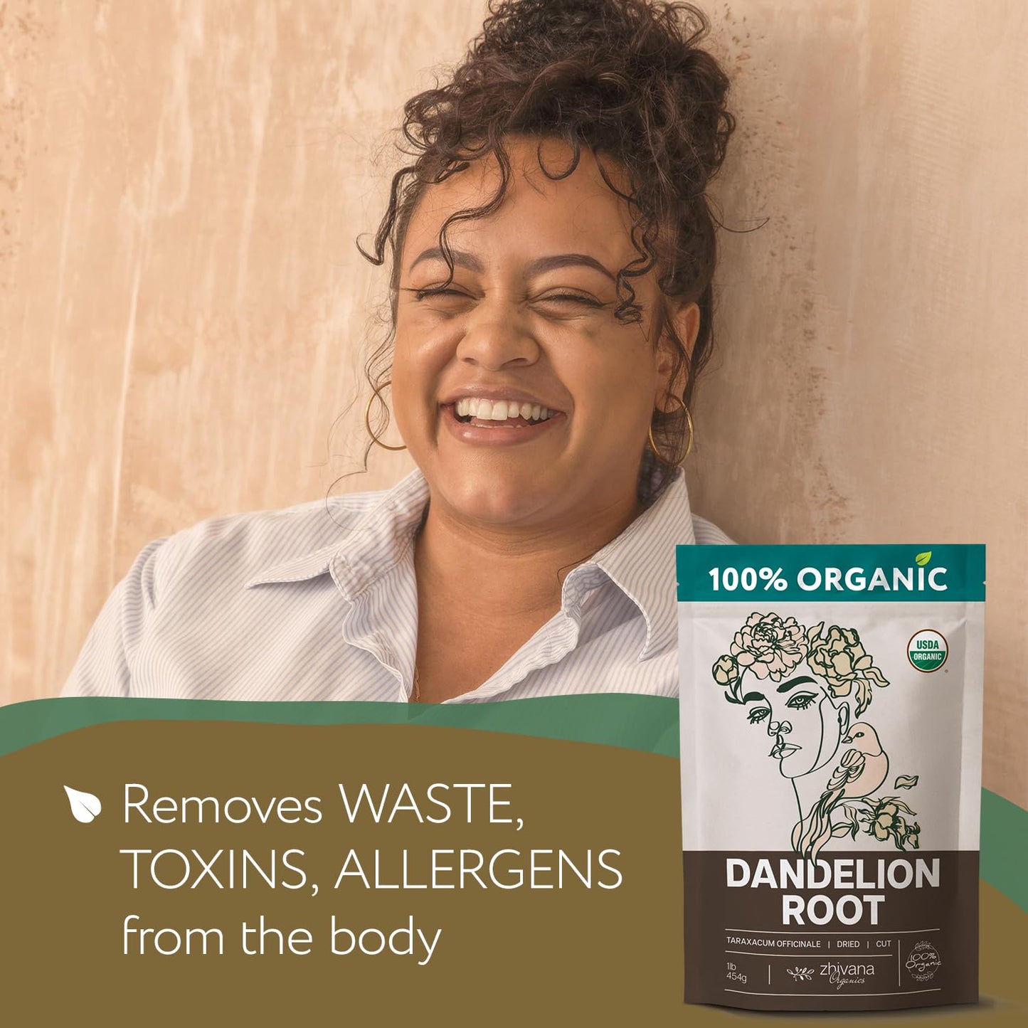 Dandelion Root Organic - Dandelion Tea - Diente de Leon Organico – Natural Cleansing, Gut Flora, Digestion, Liver, Skin – 4 oz